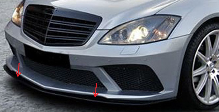 Custom Mercedes S Class  Sedan Front Lip/Splitter (2007 - 2013) - $390.00 (Part #MB-053-FA)